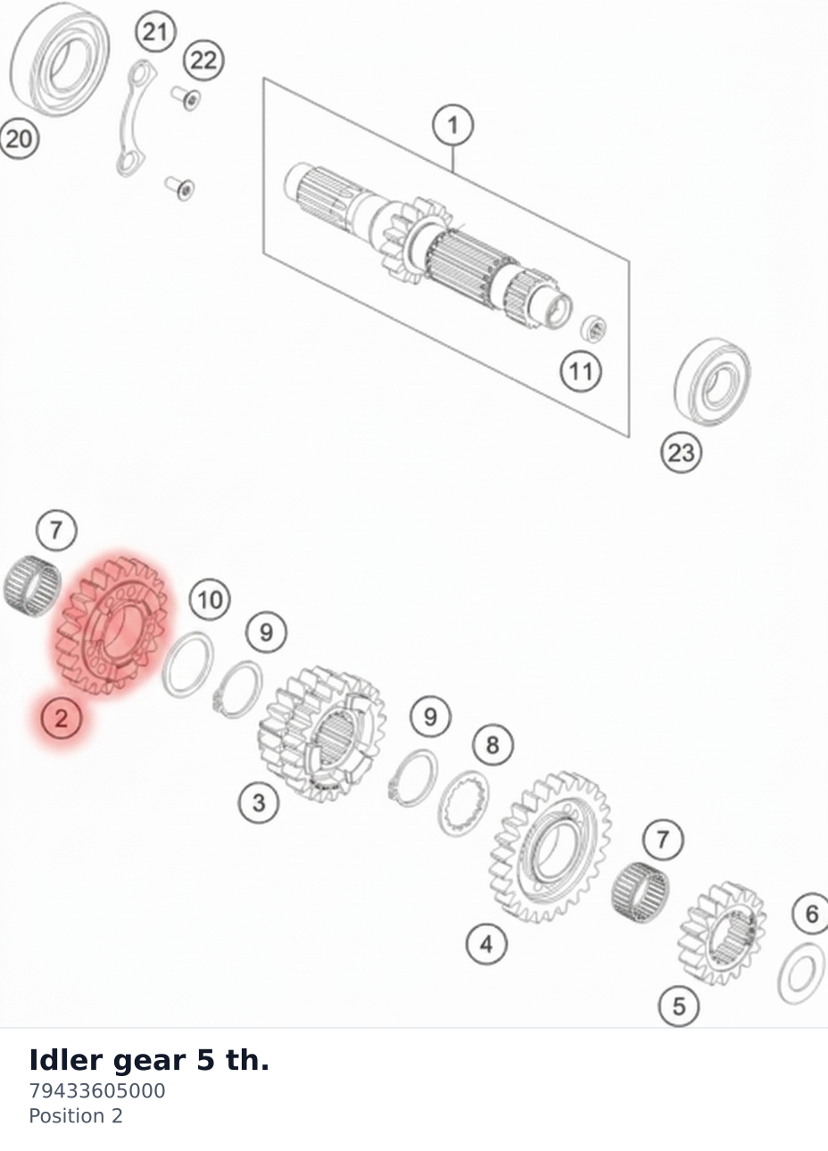 Diagram preview: Idler gear 5 th. (79433605000)