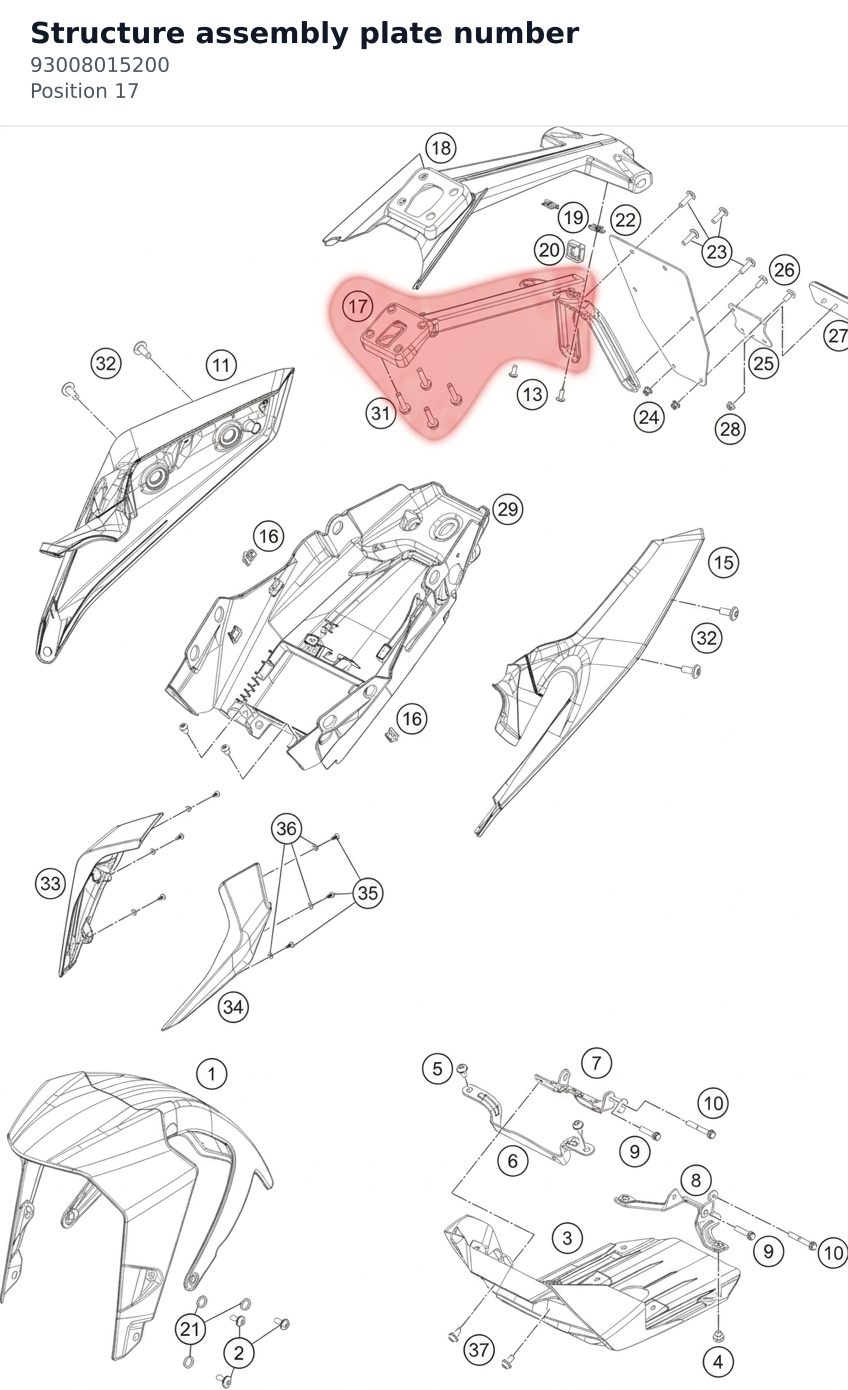 Diagram preview: Structure assembly plate number (93008015200)