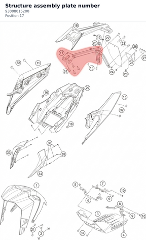 Diagram preview: Structure assembly plate number (93008015200)