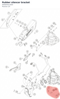 Diagram preview: Rubber silencer bracket (A64005013000)