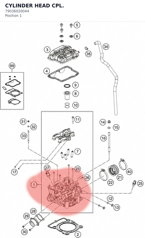 Diagram preview: CYLINDER HEAD CPL. (79036020044)