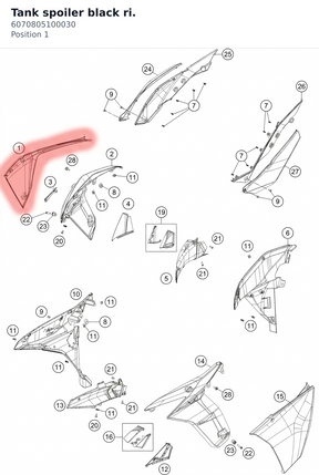Diagram preview: Tank spoiler black ri. (6070805100030)