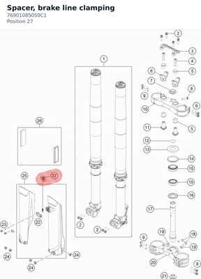 Diagram preview: Spacer, brake line clamping (76901085050C1)