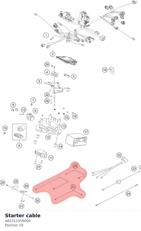 Diagram preview: Starter cable (A65311059000)