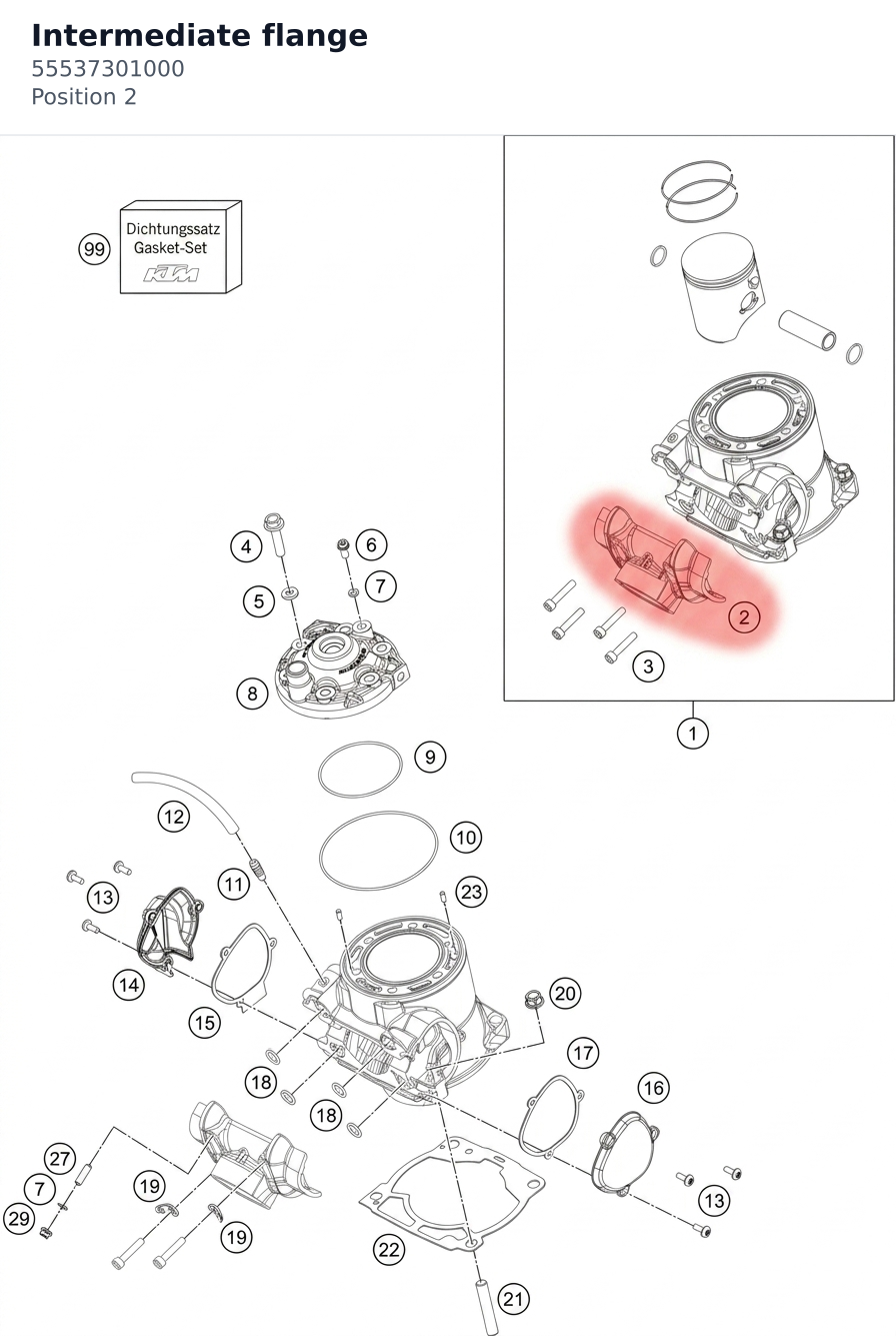 Diagram preview: Intermediate flange (55537301000)