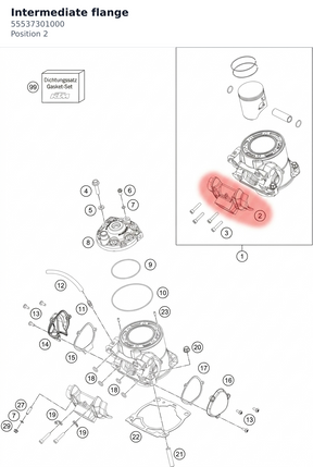 Diagram preview: Intermediate flange (55537301000)