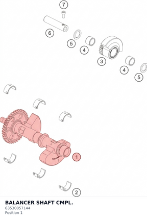 Diagram preview: BALANCER SHAFT CMPL. (63530057144)