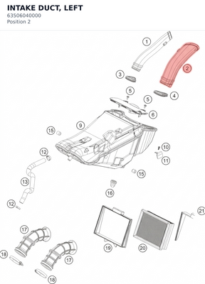 Diagram preview: INTAKE DUCT, LEFT (63506040000)