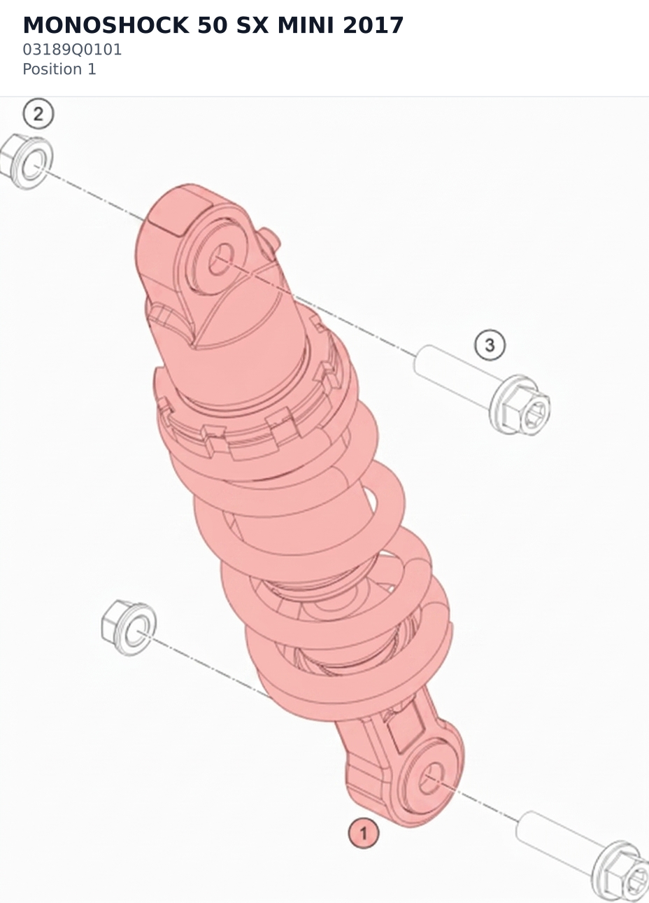 Diagram preview: MONOSHOCK 50 SX MINI      2017 (03189Q0101)