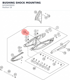 Diagram preview: BUSHING SHOCK MOUNTING (64104030020)