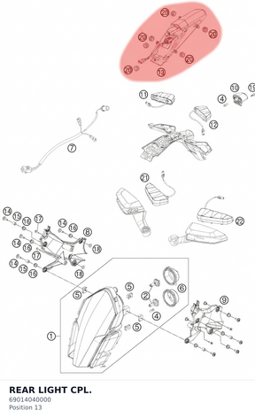 Diagram preview: REAR LIGHT CPL. (69014040000)