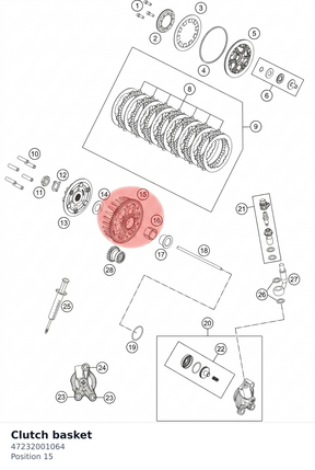 Diagram preview: Clutch basket (47232001064)