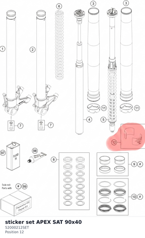 Diagram preview: sticker set APEX SAT 90x40 (52000212SET)