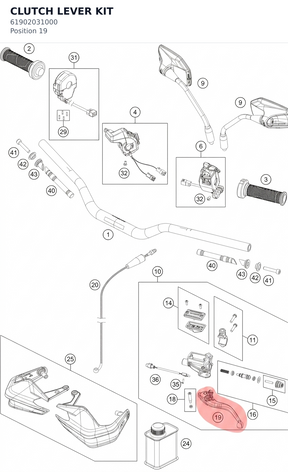 Diagram preview: CLUTCH LEVER KIT (61902031000)