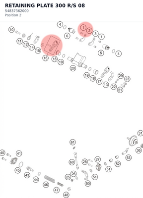 Diagram preview: RETAINING PLATE 300 R/S     08 (54837362000)