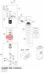 Diagram preview: RUBBER PAD 17X50X54 (50181080)