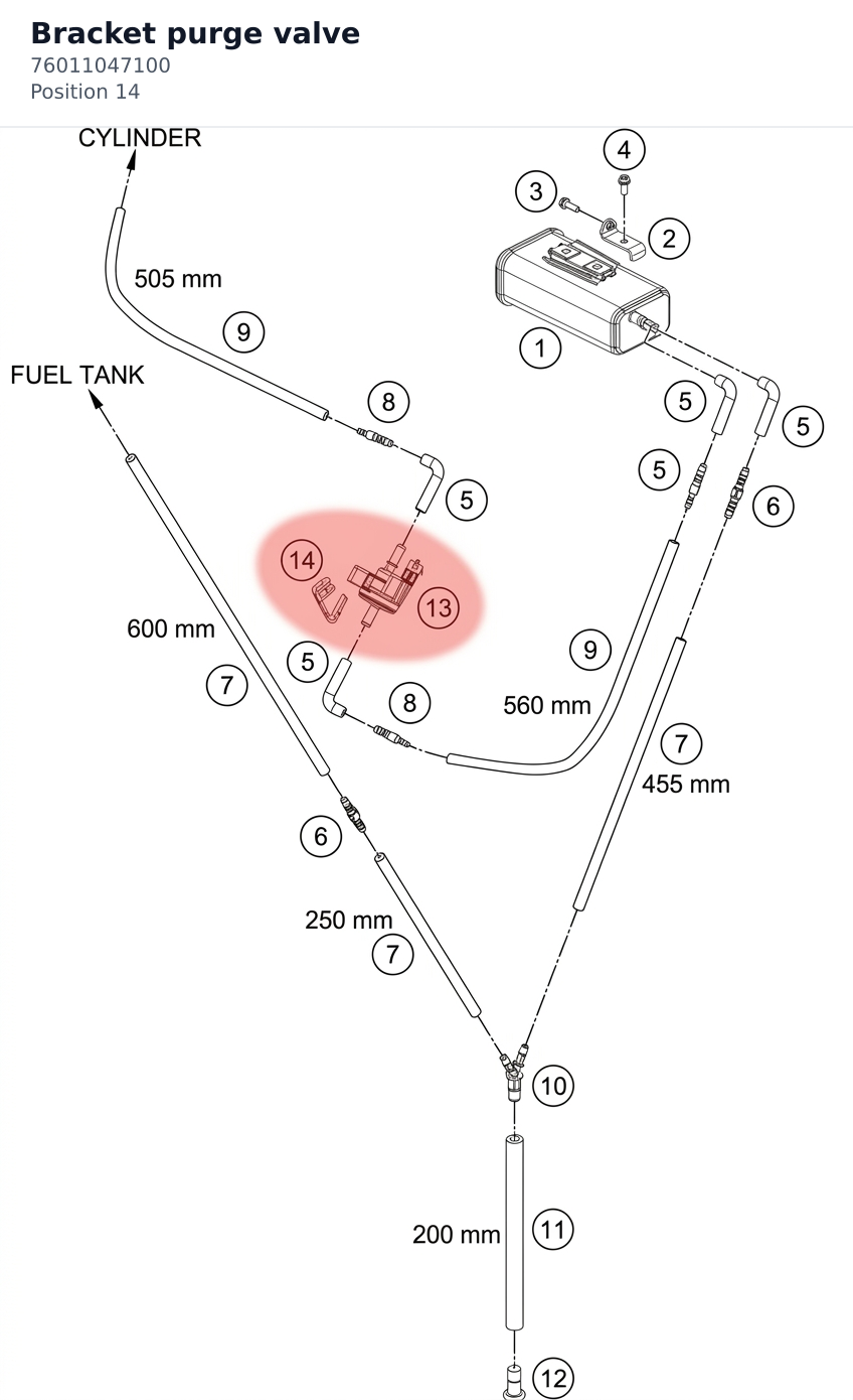 Diagram preview: Bracket purge valve (76011047100)