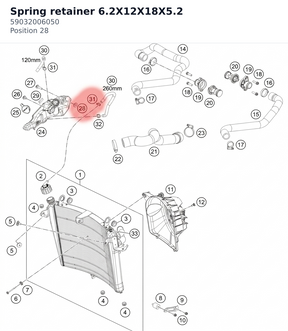 Diagram preview: Spring retainer 6.2X12X18X5.2 (59032006050)