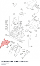 Diagram preview: SIDE COVER RH DUKE SATIN BLACK (9010805100033)