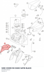 Diagram preview: SIDE COVER RH DUKE SATIN BLACK (9010805100033)
