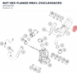 Diagram preview: NUT HEX FLANGE-M8X1.25XCL8XDACRO (J692080006)