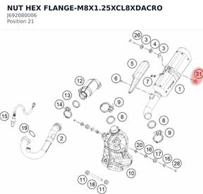 Diagram preview: NUT HEX FLANGE-M8X1.25XCL8XDACRO (J692080006)