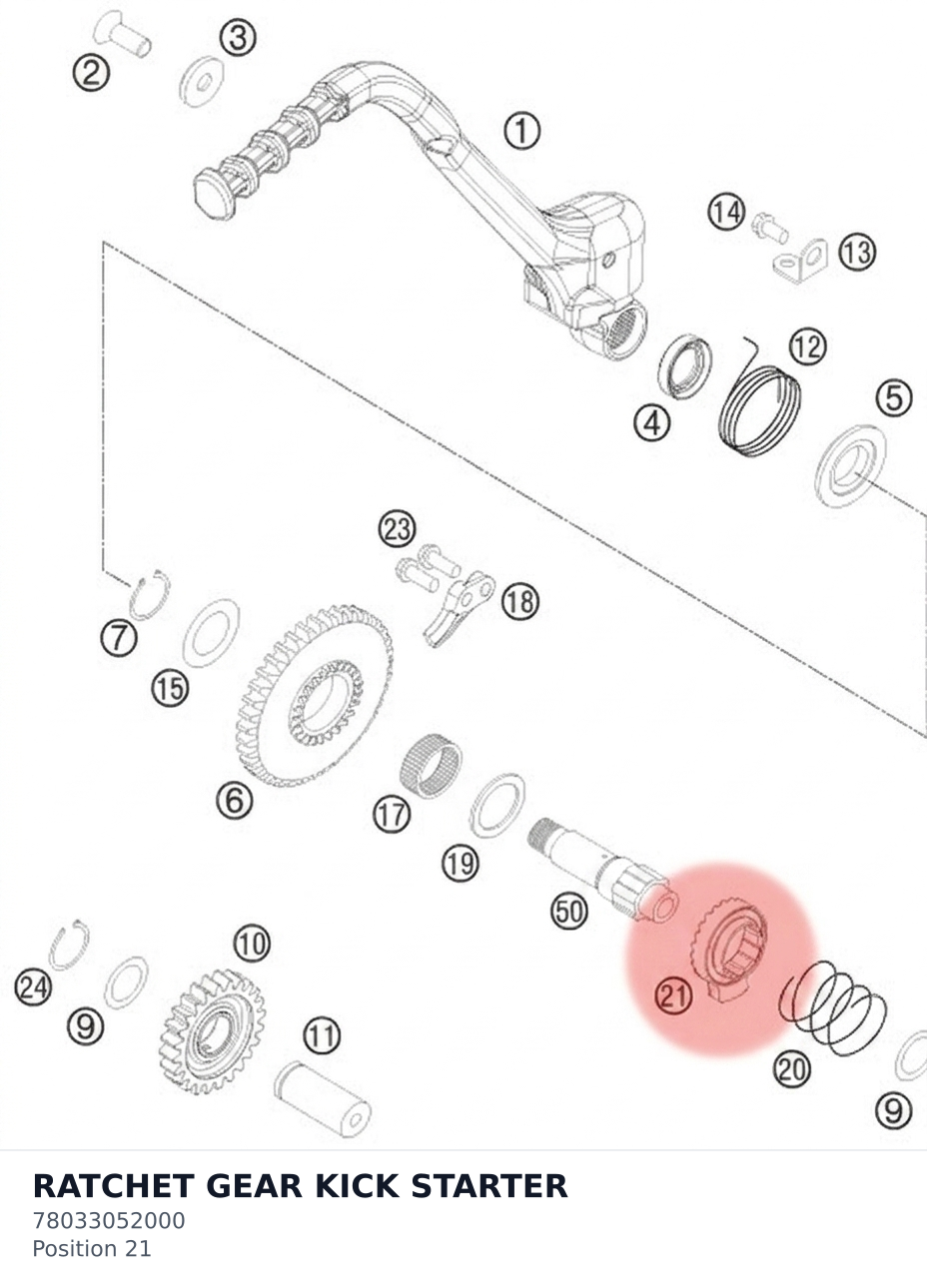 Diagram preview: RATCHET GEAR KICK STARTER (78033052000)
