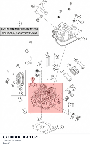 Diagram preview: CYLINDER HEAD CPL. (7693612004424)