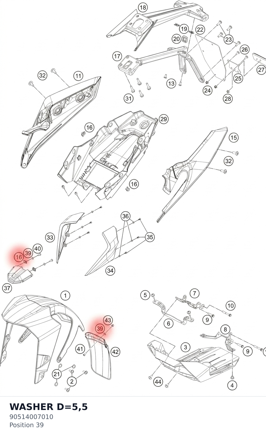 Diagram preview: WASHER D=5,5 (90514007010)