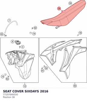 Diagram preview: SEAT COVER SIXDAYS 2016 (77207040550)