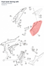 Diagram preview: Fuel tank fairing left (A60608041000ABA)
