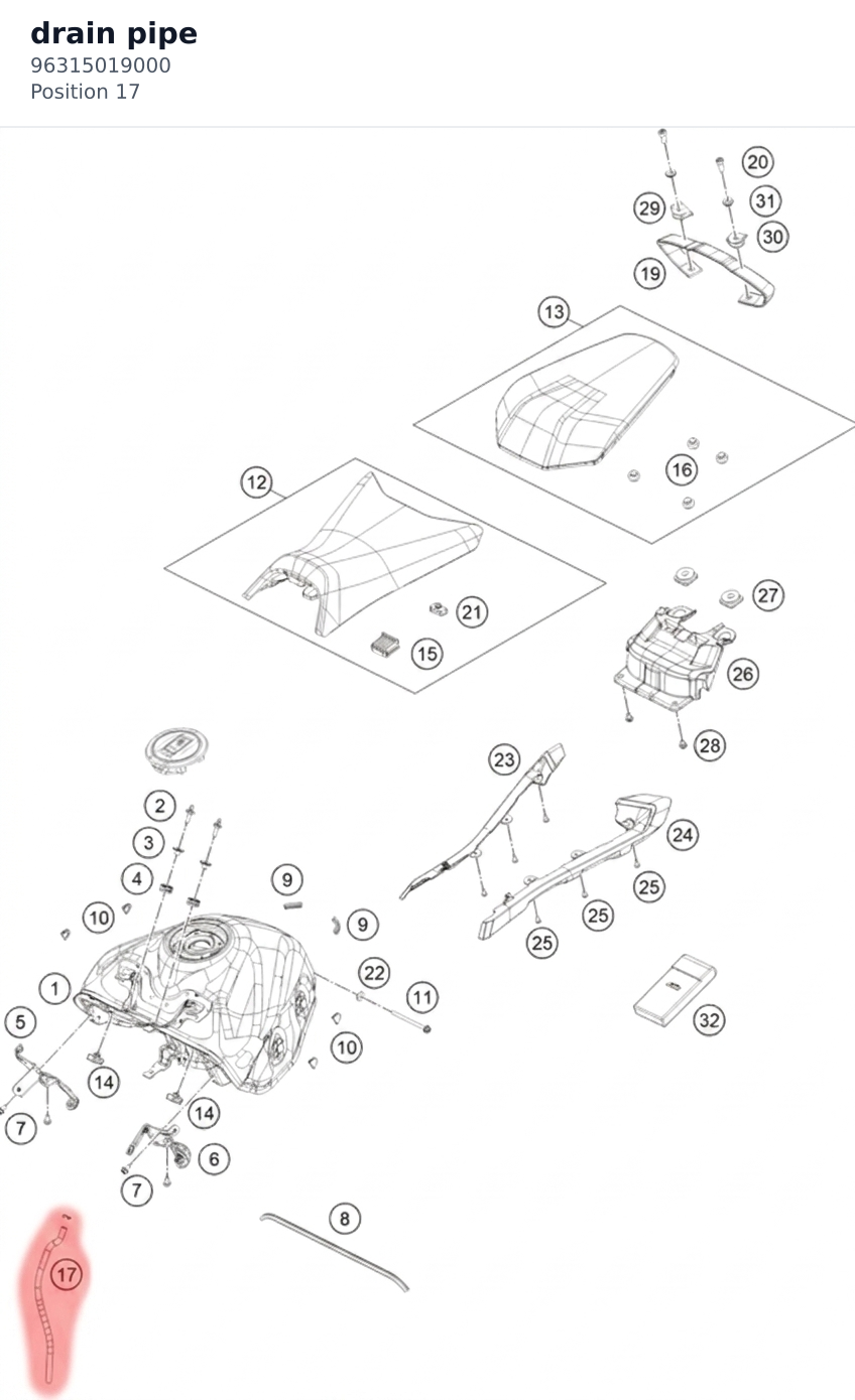Diagram preview: drain pipe (96315019000)