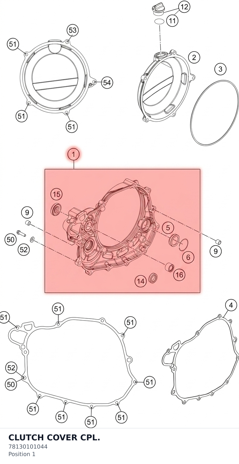 Diagram preview: CLUTCH COVER CPL. (78130101044)