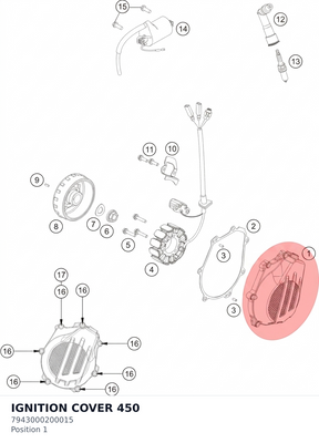 Diagram preview: IGNITION COVER 450 (7943000200015)