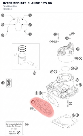 Diagram preview: INTERMEDIATE FLANGE 125 06 (50337001200)