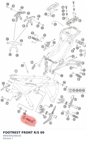 Diagram preview: FOOTREST FRONT R/S        09 (6900304100033S)