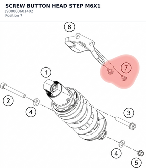 Diagram preview: SCREW BUTTON HEAD STEP M6X1 (J900000601402)