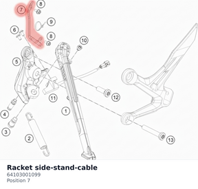 Diagram preview: Racket side-stand-cable (64103001099)