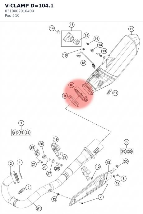 Diagram preview: V-CLAMP D=104.1 (0310002010400)