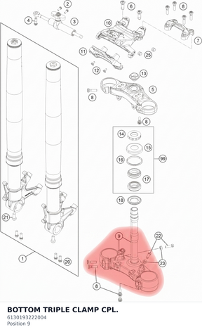 Diagram preview: BOTTOM TRIPLE CLAMP CPL. (6130193222004)