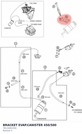 Diagram preview: BRACKET EVAP.CANISTER  450/500 (78115001050)