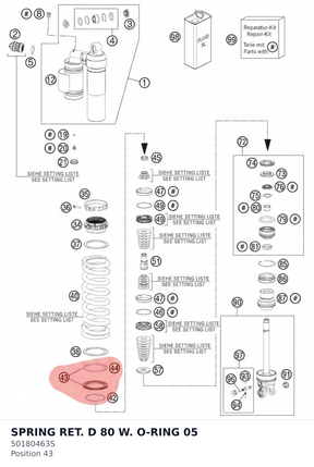 Diagram preview: SPRING RET. D 80 W. O-RING  05 (50180463S)