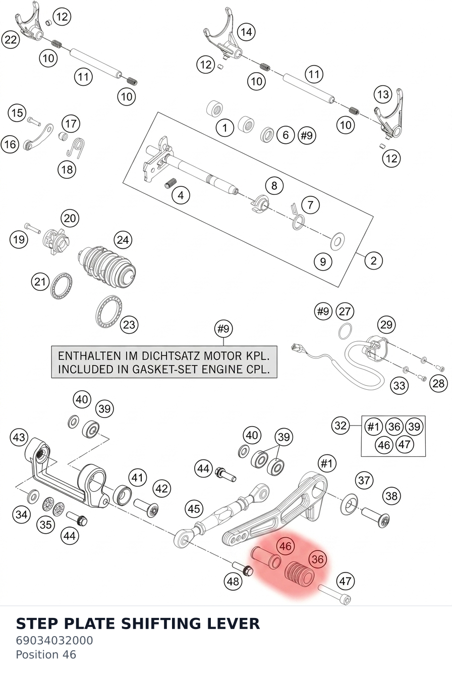 Diagram preview: STEP PLATE SHIFTING LEVER (69034032000)