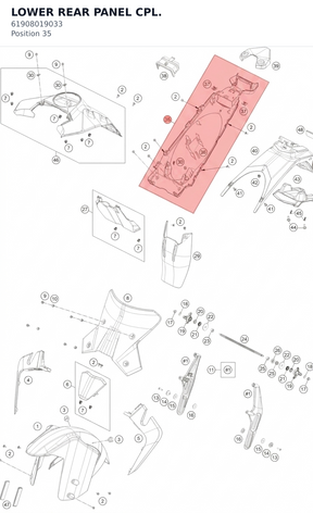 Diagram preview: LOWER REAR PANEL CPL. (61908019033)