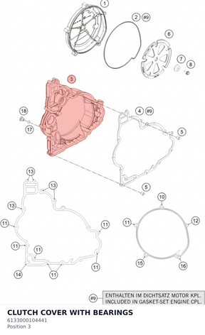 Diagram preview: CLUTCH COVER WITH BEARINGS (6133000104441)
