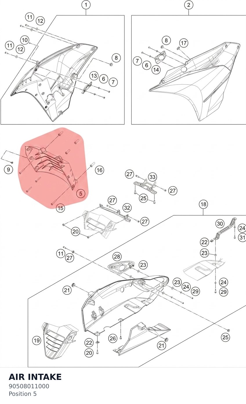 Diagram preview: AIR INTAKE (90508011000)