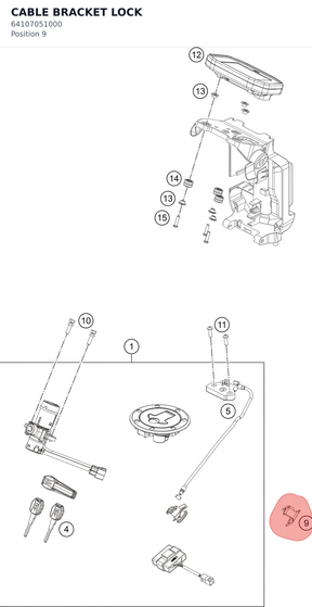 Diagram preview: CABLE BRACKET LOCK (64107051000)