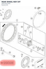 Diagram preview: REAR WHEEL REP. KIT (A40510015000)