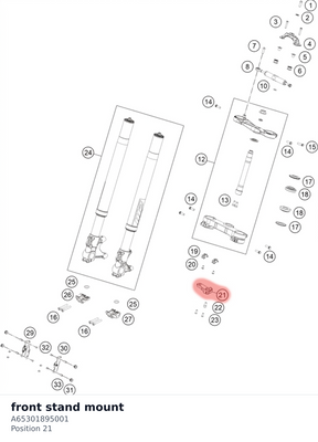 Diagram preview: front stand mount (A65301895001)