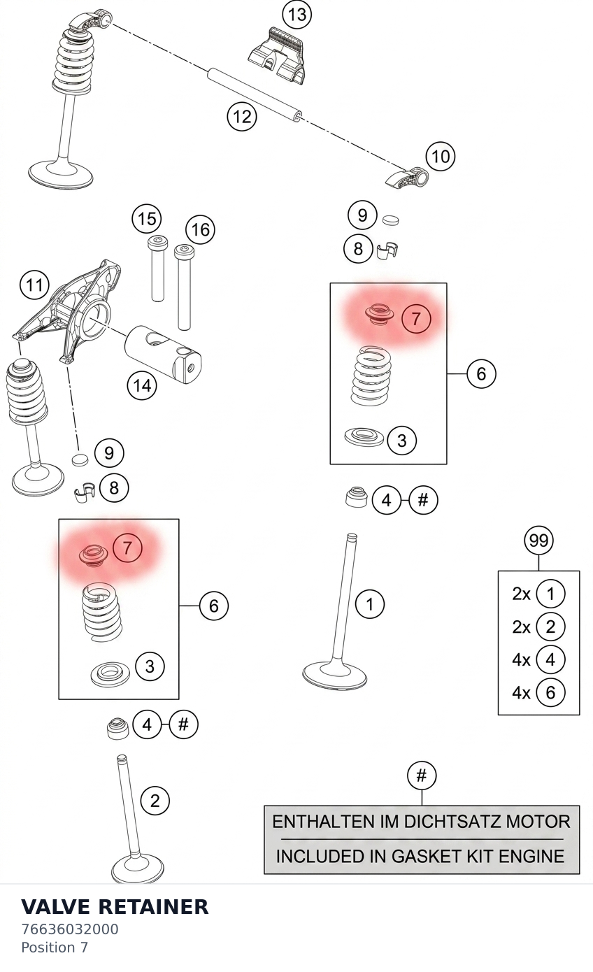 Diagram preview: VALVE RETAINER (76636032000)